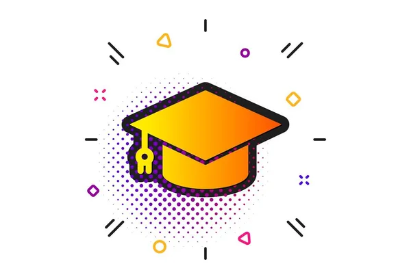 Σήμα Εκπαίδευσης Μοτίβο Κυκλικών Κύκλων Εικονίδιο Καπακιού Αποφοίτησης Έμβλημα Μαθητικού — Διανυσματικό Αρχείο