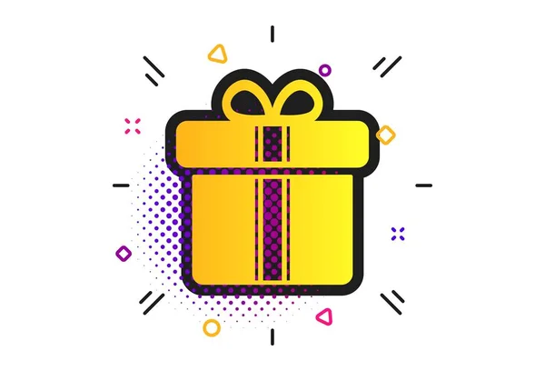 Значок Знака Подарочная Коробка Полуточечный Рисунок Подарок Символом Ленты Классический — стоковый вектор