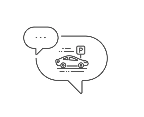 Εικονίδιο Γραμμής Στάθμευσης Αυτοκινήτου Chat Σχεδίαση Φυσαλίδων Πινακίδα Του Πάρκου — Διανυσματικό Αρχείο
