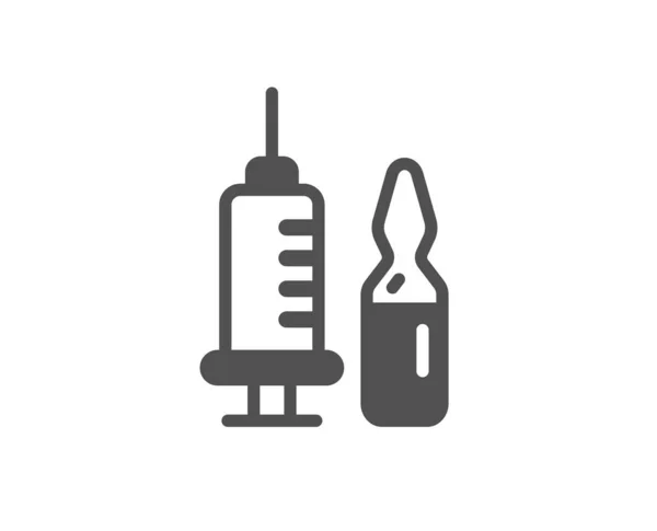 Medicine vaccine sign. Medical vaccination icon. Pharmacy medication symbol. Classic flat style. Simple medical vaccination icon. Vector