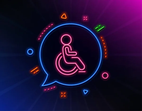 Wyłączona Ikona Linii Światła Laserowe Neon Bezbarierowe Oznaczenie Wózka Inwalidzkiego — Wektor stockowy