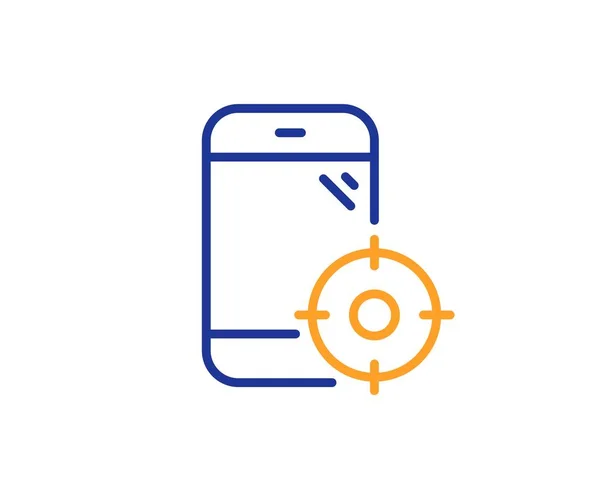 Smartphone Targeting Teken Seo Telefoonlijn Icoon Verkeersbeheer Symbool Kleurrijk Overzichts — Stockvector
