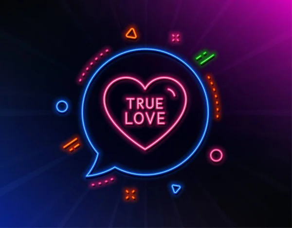 Ícone Linha Amor Verdadeiro Luzes Laser Néon Doce Sinal Coração —  Vetores de Stock