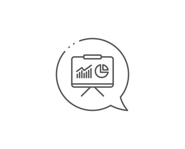 Sunum panosu simgesi. Rapor grafik işareti. Vektör