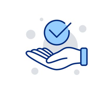 Onaylı satır simgesi. Kabul edilen veya onaylandı işareti. Vektör