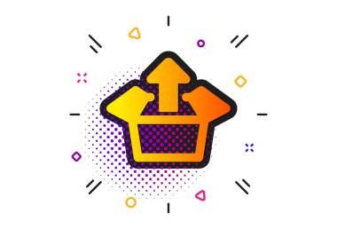 Kutu simgesini gönder. Teslimat paketi tabelasını açın. Kargo paketi. Vektör