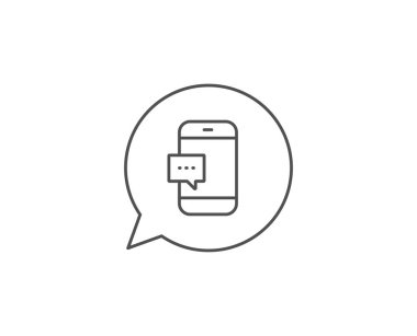 Akıllı Telefon Mesajı simgesi. Cep telefonu, telefon tabelası. Vektör