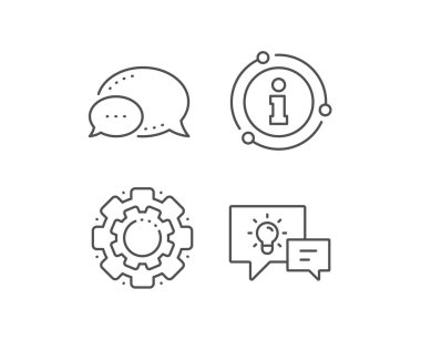 Konuşma kabarcıkları satır simgesi ile Fikir lambası. Vektör