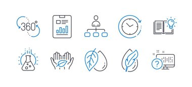 Mineral yağ, 360 derece, Ürün bilgisi gibi Bilim simgeleri kümesi. Vektör