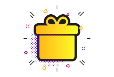 Hediye kutusu işareti simgesi. Mevcut sembol. Vektör