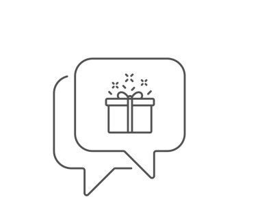 Hediye kutusu satırı simgesi. İşaret mevcut. Vektör