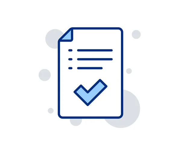 Approved checklist line icon. Accepted or confirmed sign. Vector — Stock Vector