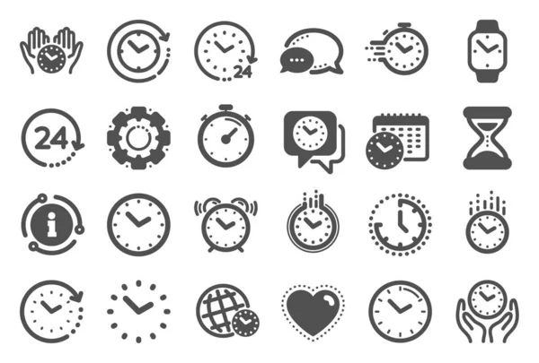 Iconos de tiempo y reloj. Temporizador, Alarma y Smartwatch. Vector — Archivo Imágenes Vectoriales