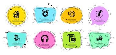 Müzik telefonu, Sıralama yıldız ve Boyama fırça simgeleri ayarlayın. Fikir, Kurtarma verileri ve Posta mektup işaretleri. Vektör