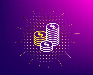 Sikke para satırı simgesi. Bankacılık para birimi. Vektör