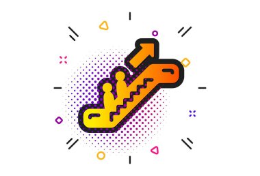 Yürüyen merdiven simgesi. Asansör tabelası. Vektör