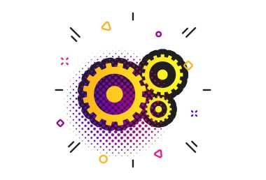 Dişli ayarları simgesini işaretleyin. Cogwheel dişli sembolü. Vektör