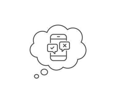 Telefon anket satırı simgesi. Yanıt işaretini seçin. Vektör