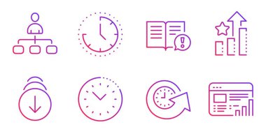 Zaman yönetimi, Yönetim ve Güncelleştirme zaman simgeleri ayarlandı. Aşağı kaydırın, Gerçekler ve Sıralama yıldız işaretleri. Vektör