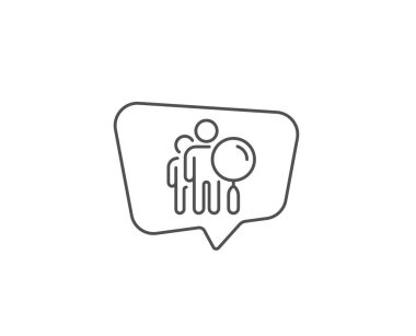 Arama kişi satırı simgesi. Çalışan işaretini bulun. Vektör