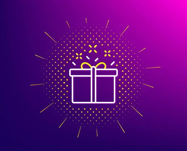 Icono de línea de caja regalo. Signo de presentación. Vector — Vector de stock