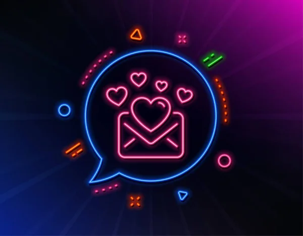 Icono de línea Love Mail. Mensaje de San Valentín signo de correspondencia. Vector — Vector de stock