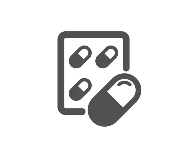 Icono cápsula píldora. Signo de drogas médicas. Medicamentos de farmacia. Vector — Archivo Imágenes Vectoriales