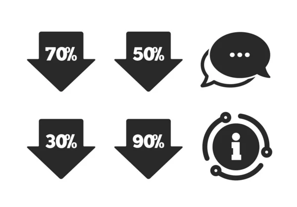 Satış ok etiketi simgeleri. İndirim sembolleri. Vektör — Stok Vektör