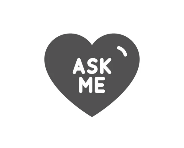 Ask me icoon. Zoete hart teken. Valentine dag liefde. Vector — Stockvector