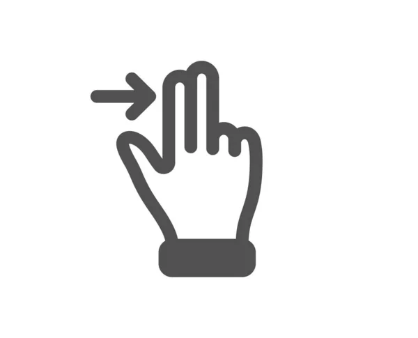 Touchscreen gesture icon. Slide right arrow sign. Swipe action. Vector — Stock Vector