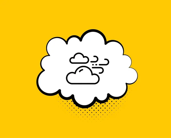 Winderige weer lijn icoon. Wolken met wind teken. Sky. Vector — Stockvector