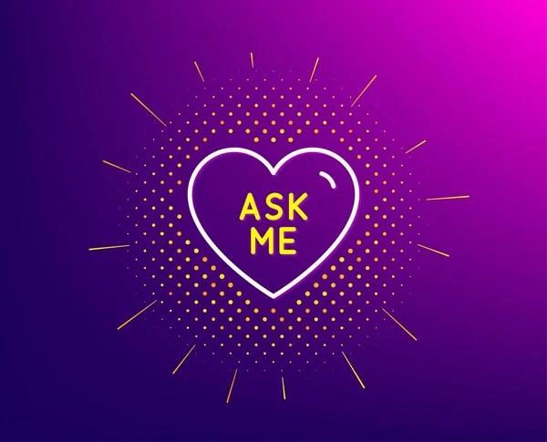 Ask me line icoon. Zoete hart teken. Valentine dag liefde. Vector — Stockvector