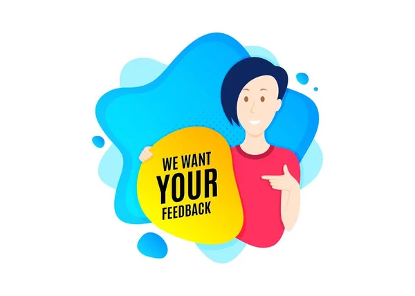 We willen je feedback symbool. Enquête of klant advies ondertekenen. Vector — Stockvector