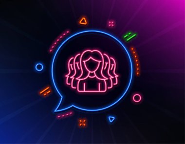 Grup Kadın satır simgesi. Takım çalışması işareti. Vektör