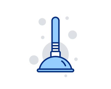 Temizleme piston simgesi. Tıkanmış borular temizleyici. Vektör