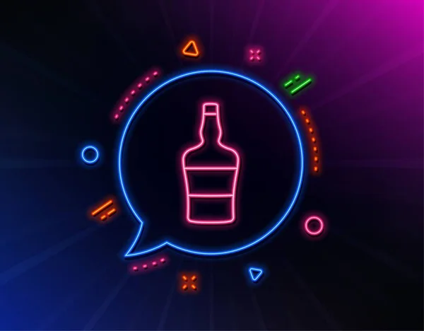 Icono de línea de botella escocesa. Signo de alcohol Brandy. Vector — Vector de stock