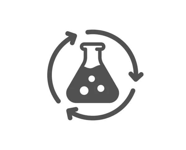 Chemie-Experiment. Laborkolben-Schild. Analyse. Vektor — Stockvektor