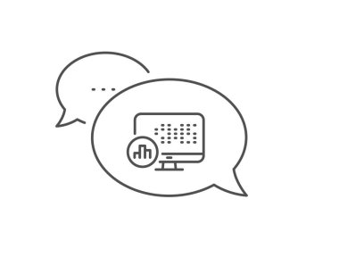 Rapor istatistikleri satır simgesi. Sütun grafik işareti. Vektör