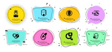 Göz damlaları, Yüz dikkat ve Damla sayaç simgeleri ayarlayın. Tıbbi helikopter, tıbbi haplar ve Yüz işaretleri tespit. Vektör