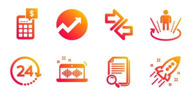 Arama dosyası, Artırılmış gerçeklik ve Senkronize simgeleri ayarlayın. Denetim, 24 saat ve Müzik işaretleri yapma. Vektör