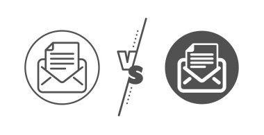 Posta yazışma satırı simgesi. İleti işaretini okuyun. Vektör