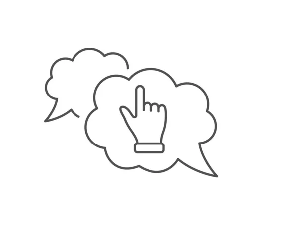 Haga clic en icono de línea de mano. Un letrero de mano. Vector — Archivo Imágenes Vectoriales