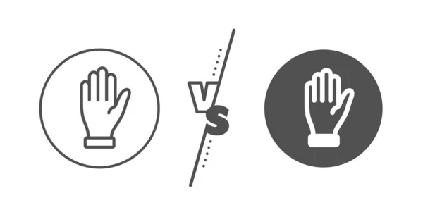 Hand linje ikon. Wave Palm tecken. Vektor — Stock vektor