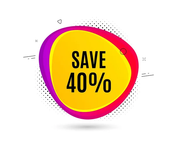 Save 40% off. Sale Discount offer price sign. Vector — Stock Vector
