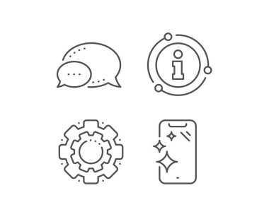 Akıllı telefon temiz ekran çizgisi simgesi. Telefon tabelası. Mobil cihaz. Vektör