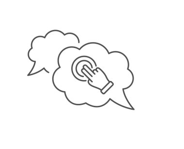 Dokunmatik ekran hareket çizgisi simgesi. El işaretine tıklayın. Itme eylemi. Vektör