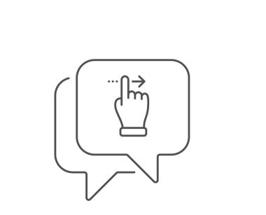 Dokunmatik ekran hareket çizgisi simgesi. Sağ ok işaretini kaydırın. Eylemi kaydırın. Vektör