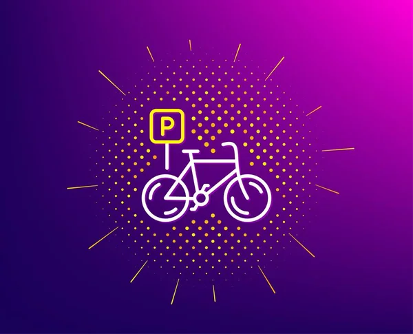 Ikona linii parkingu rowerowego. Znak parku rowerowego. Wektor — Wektor stockowy