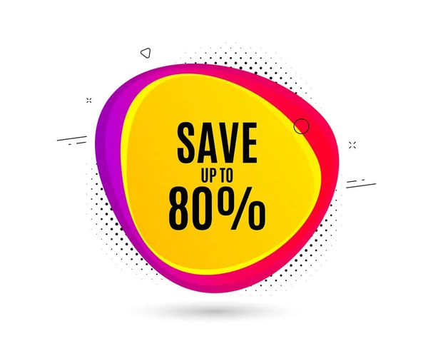 Save up to 80%. Discount Sale offer price sign. Vector — Stock Vector