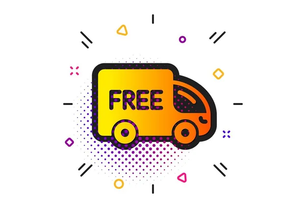 Icono de entrega gratuita. Cartel del camión de compras. Vector — Vector de stock